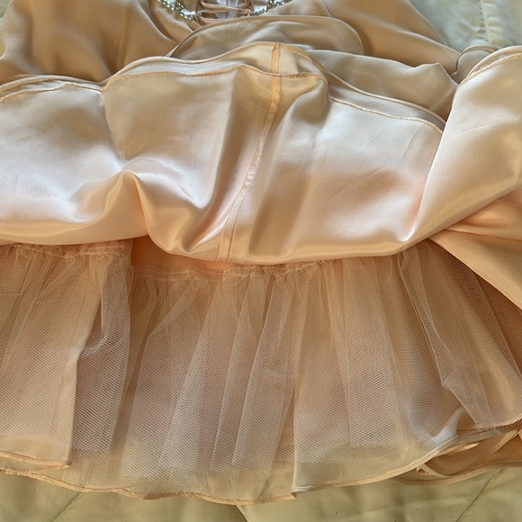 Vintage Niteline Blush Pink Fit & Flare Strapless Silk Mini Cocktail Dress Siz 2 - Picture 16 of 17